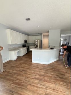 Kitchen cabinets, island cabinets and granit top