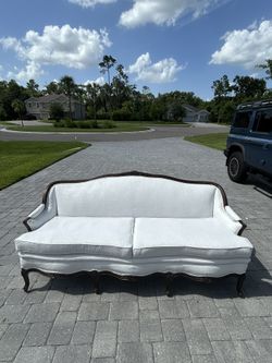 White Alligator Leather Couch
