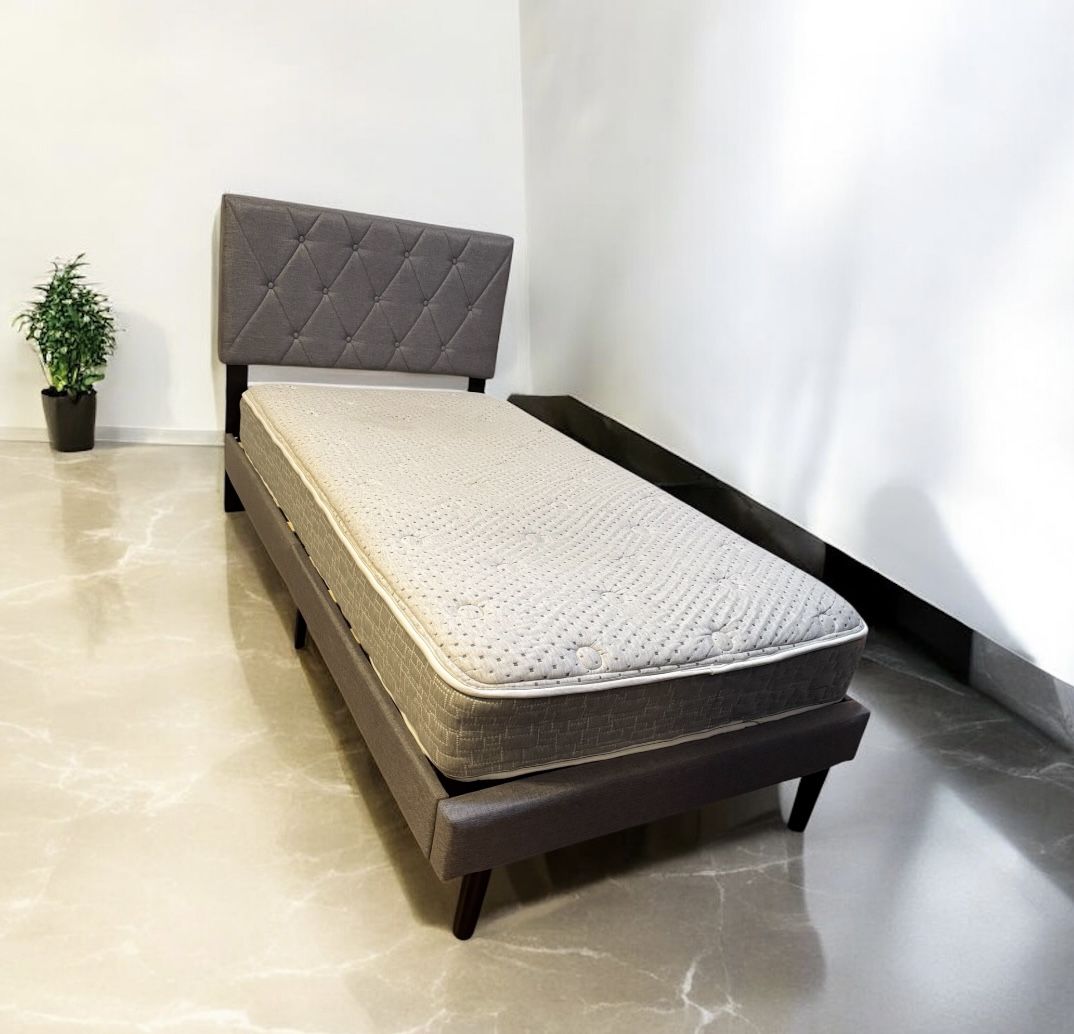 Upholstery Twin Size Bed & Mattress