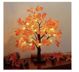 Lighted Maple Fall Tree Autumn Thanksgiving Tabletop Decor