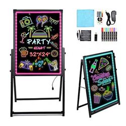 Erasable Neon LED Message Sign Board – 3ft x 5ft with Vivid Liquid Chalk