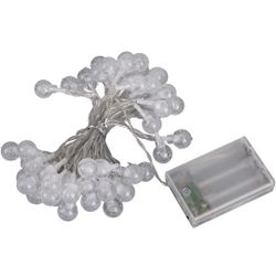 Colored LED Globe String Lights IP66 Outdoor Decorations (6Meters 60 Lights 3 Batteries)