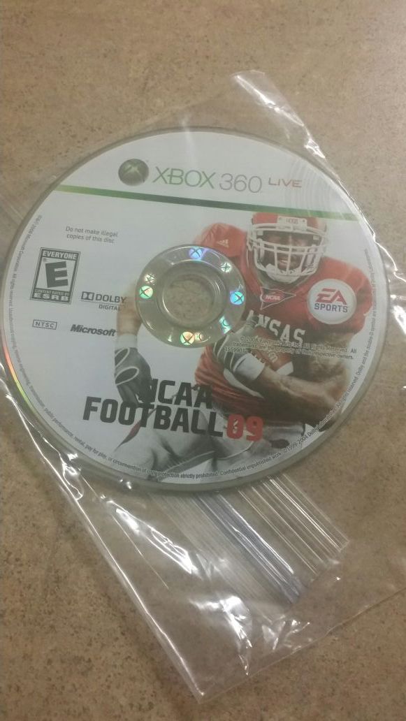 Xbox360 ncaa football09 game