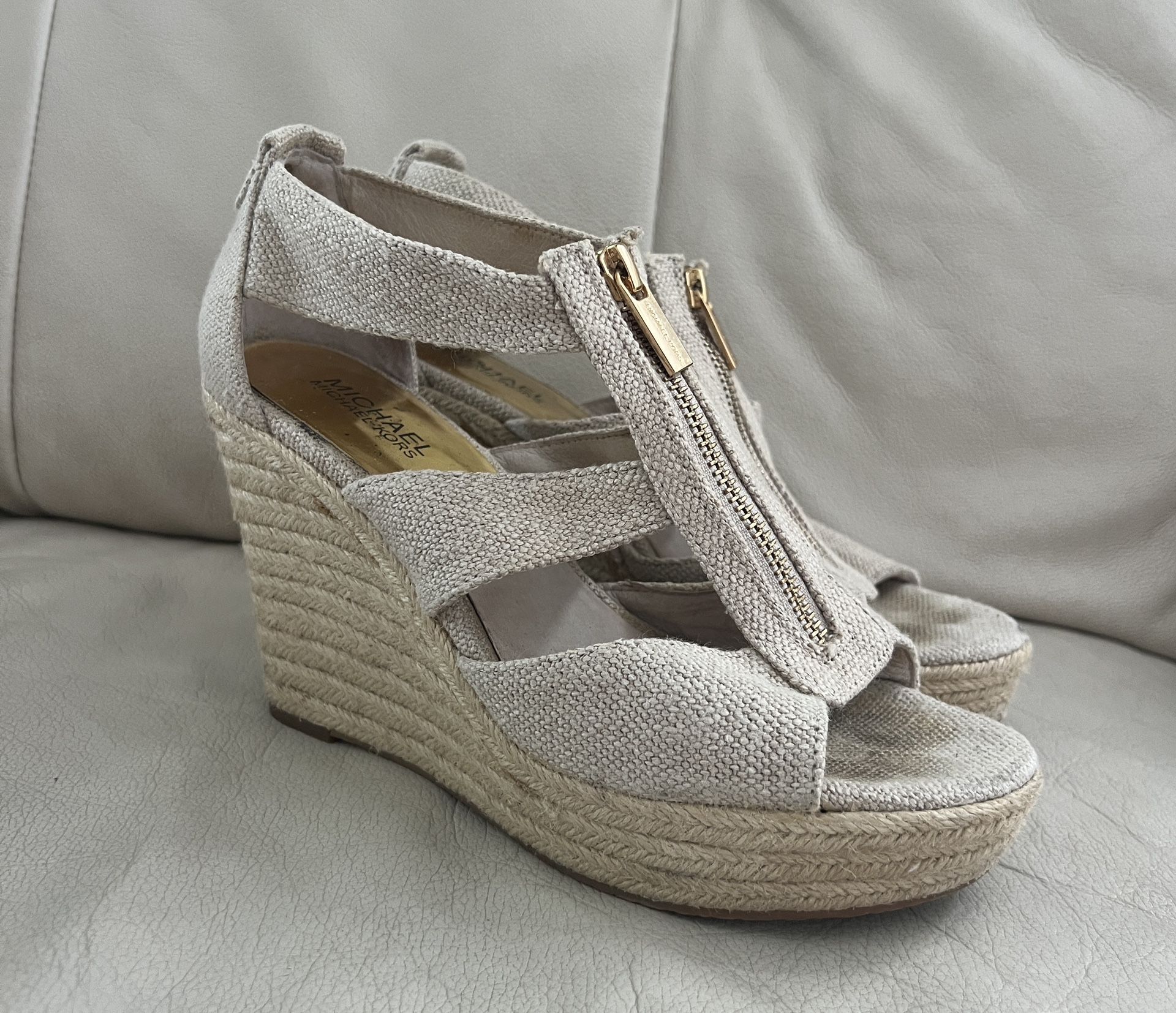 Michael Michael Kors Linen Damita Wedge Women’s Size 7,5