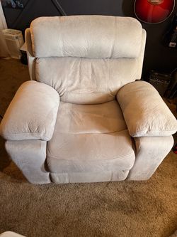 Cream Microfiber Recliner Chair