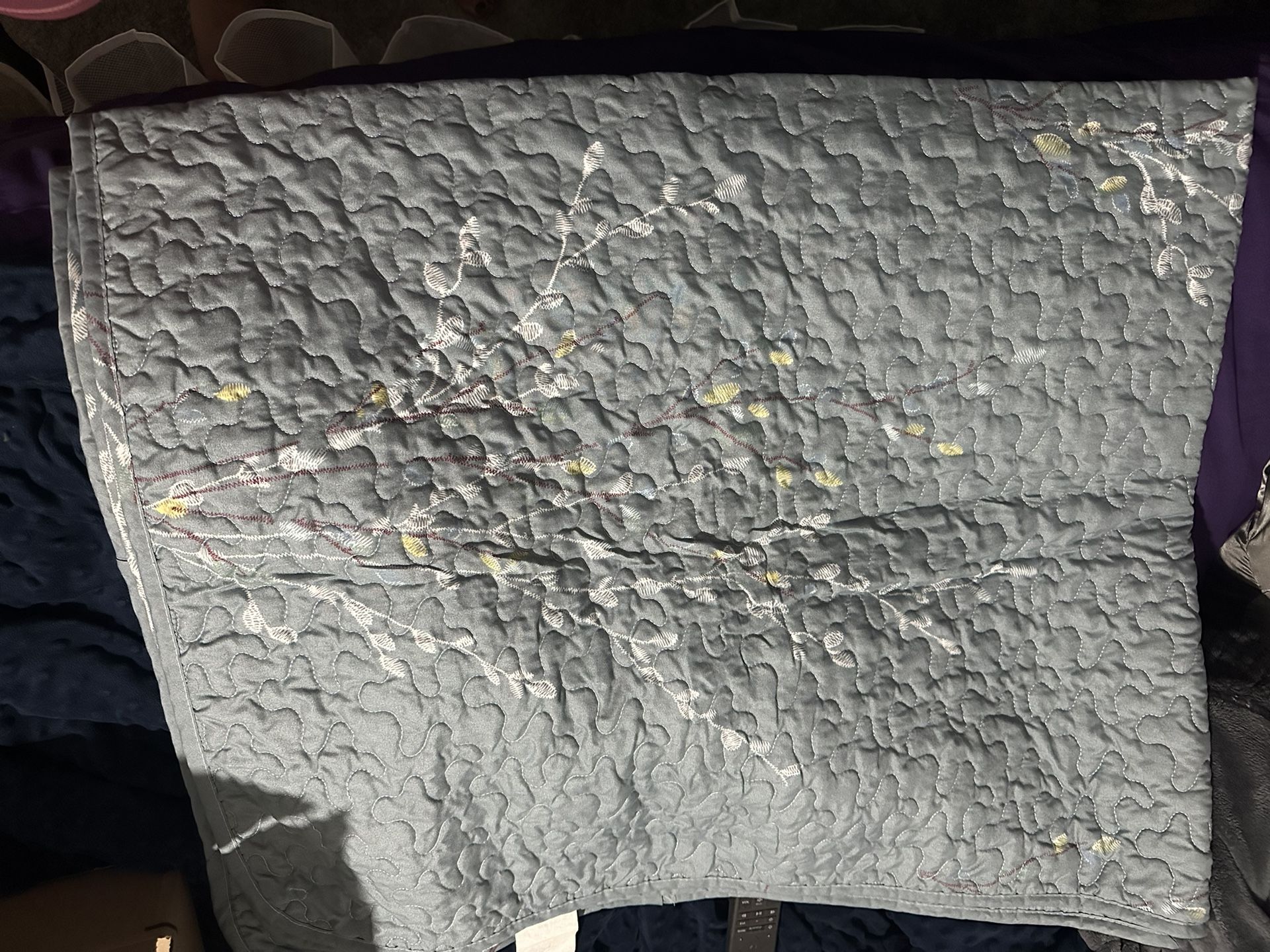 Light Blue Quilted Throw
