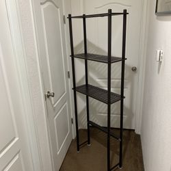 3 Tier Over The Toilet Wooden Storage Shelf Adjustable Dark Brown Color 72” Height