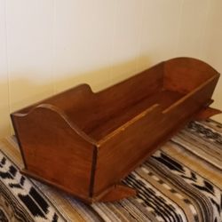 Antique Doll Cradle Centerpiece Vintage Planter