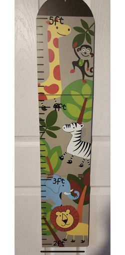 Kids jungle theme growth, chart brand new Home Decor, Design