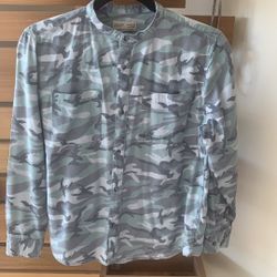 Zara Boys Collection Camo Print Shirt Used