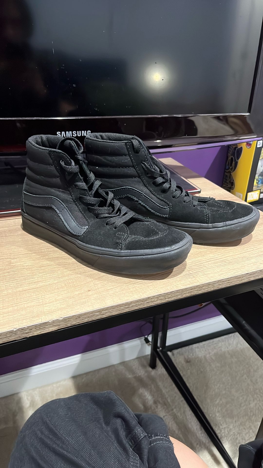 Vans Black Sk8-Hi + Comfy Cush