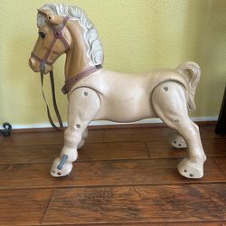 Vintage 1967 Marvel the Mustang Ride On Horse Marx Toys RARE 24” Early Patent