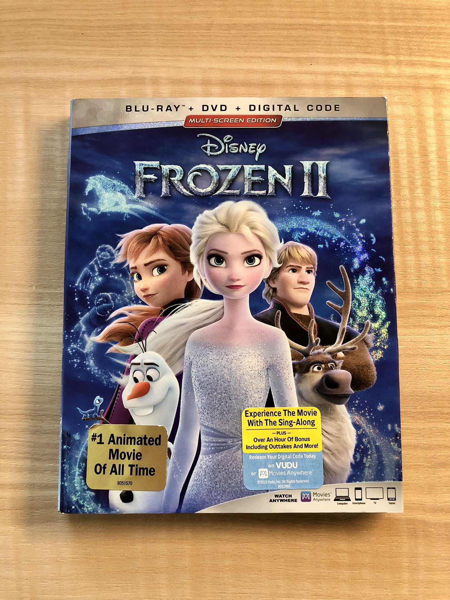 Disney Frozen 2 Movie Blu Ray Disc + DVD Disc