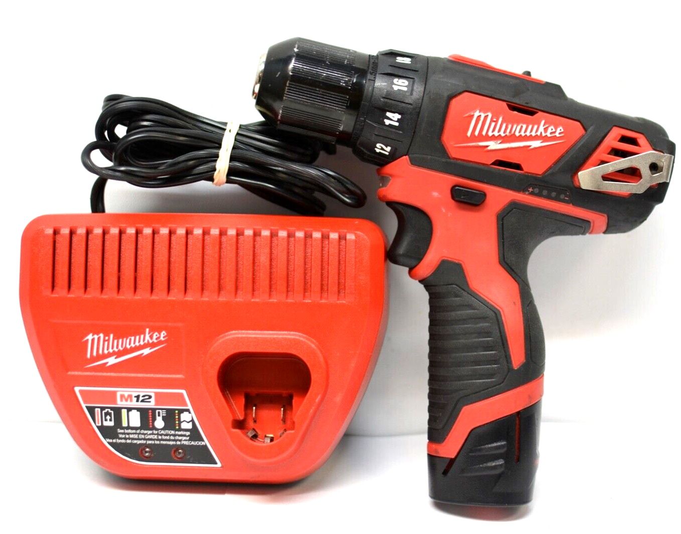 Milwaukee 2407-20 M12 3/8" Drill Driver 1.5Ah Battery & Charger