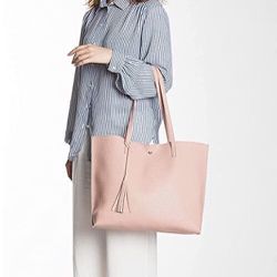 Large Faux Leather Tote Bag 