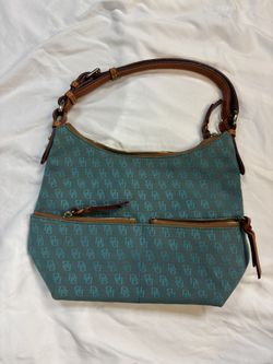 Dooney & Bourke Monogram Shoulder Bag – Teal & Brown