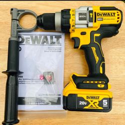 Dewalt New Hammer Drill Flex Volt 20v-3 Speeds And Battery 5ah Nuevos 
