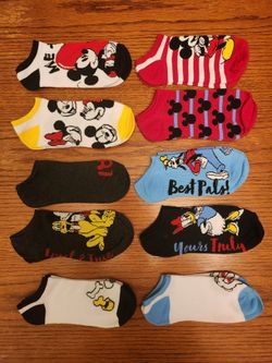 10 DIsney Graphic Socks, Mickey Mouse, Donald Duck, etc, Never Worn