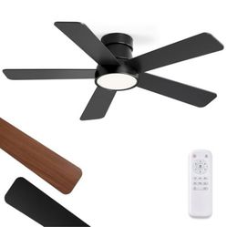 “New”42” Ceiling Fan (black Or Brown Blades)w/light&remote6 Speed”Quiet”(black)retail$119