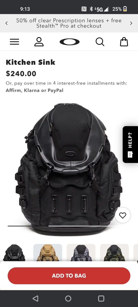 Oakley (Kitchen Sink) Back Pack