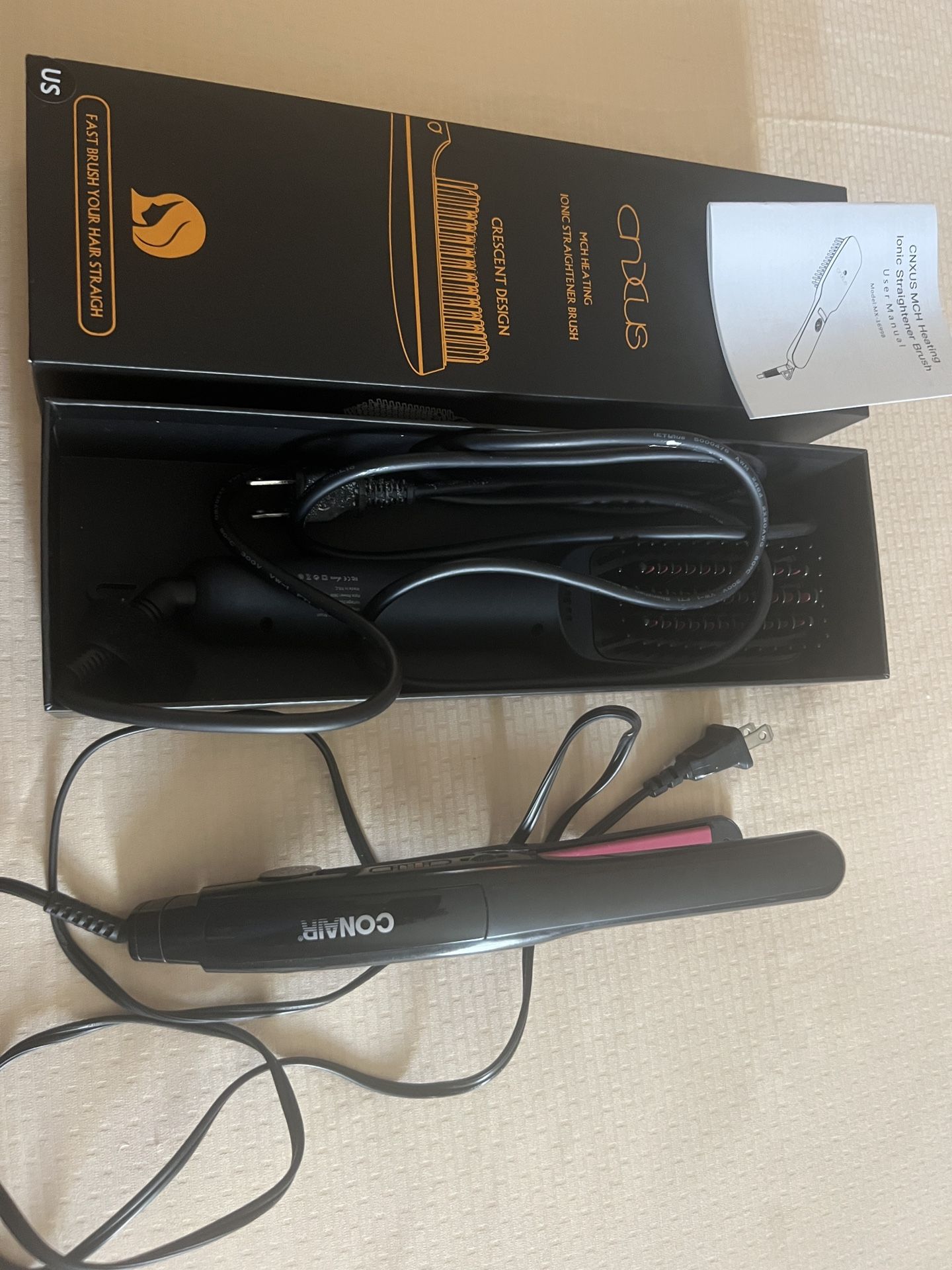 Hair straightener brush and hair straightener!!