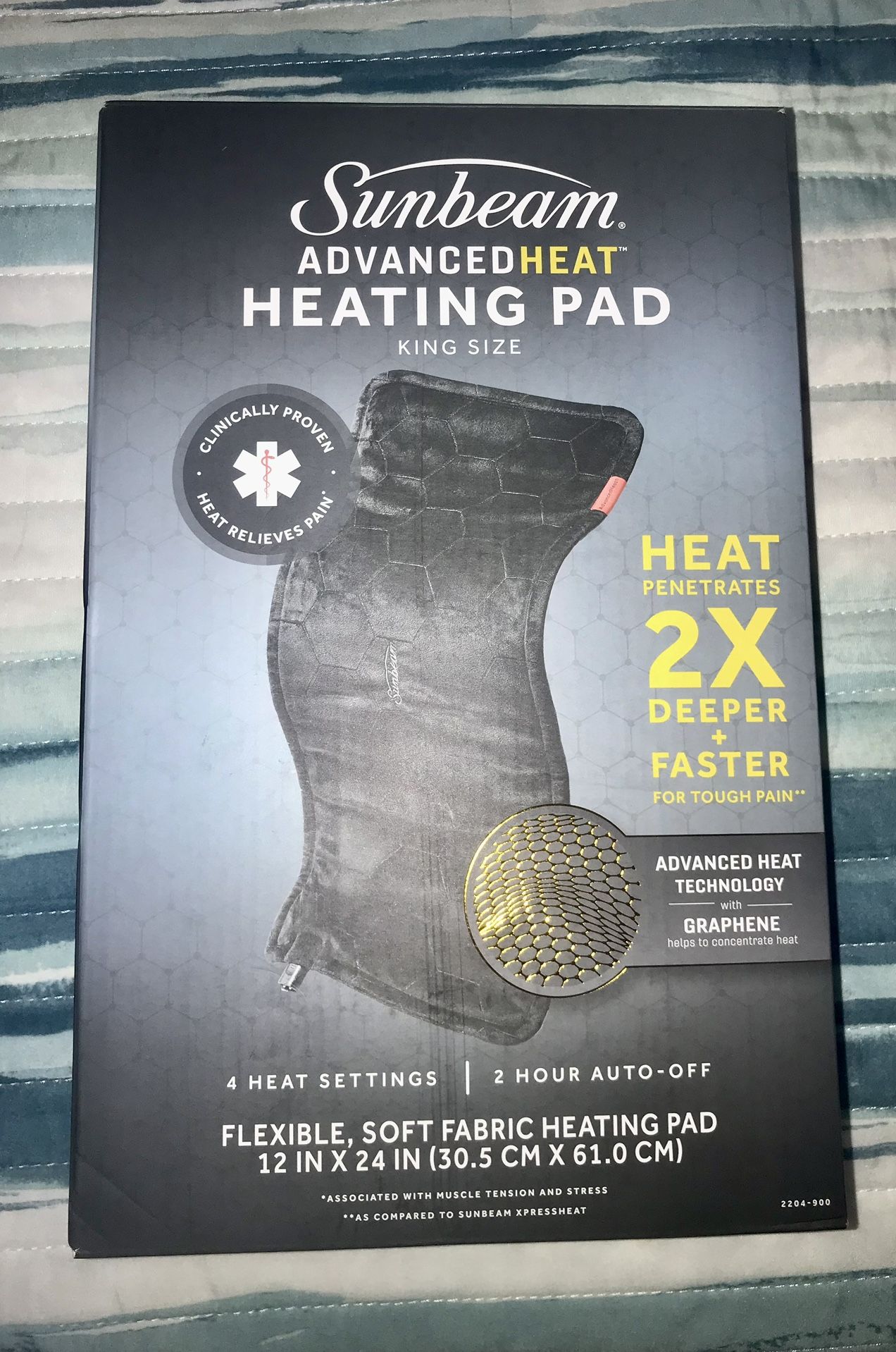 NEW!! Sunbeam® AdvancedHeat™ Heating Pad, King Size | Value $85