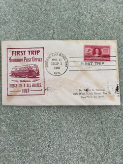 1950 First Trip Highway Post Office Cover Commemorates The Service Between Muscatine And Des Moines Iowa #971