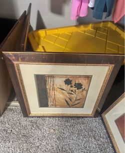 Framed Botanical Silhouette Wall Art-4pcs