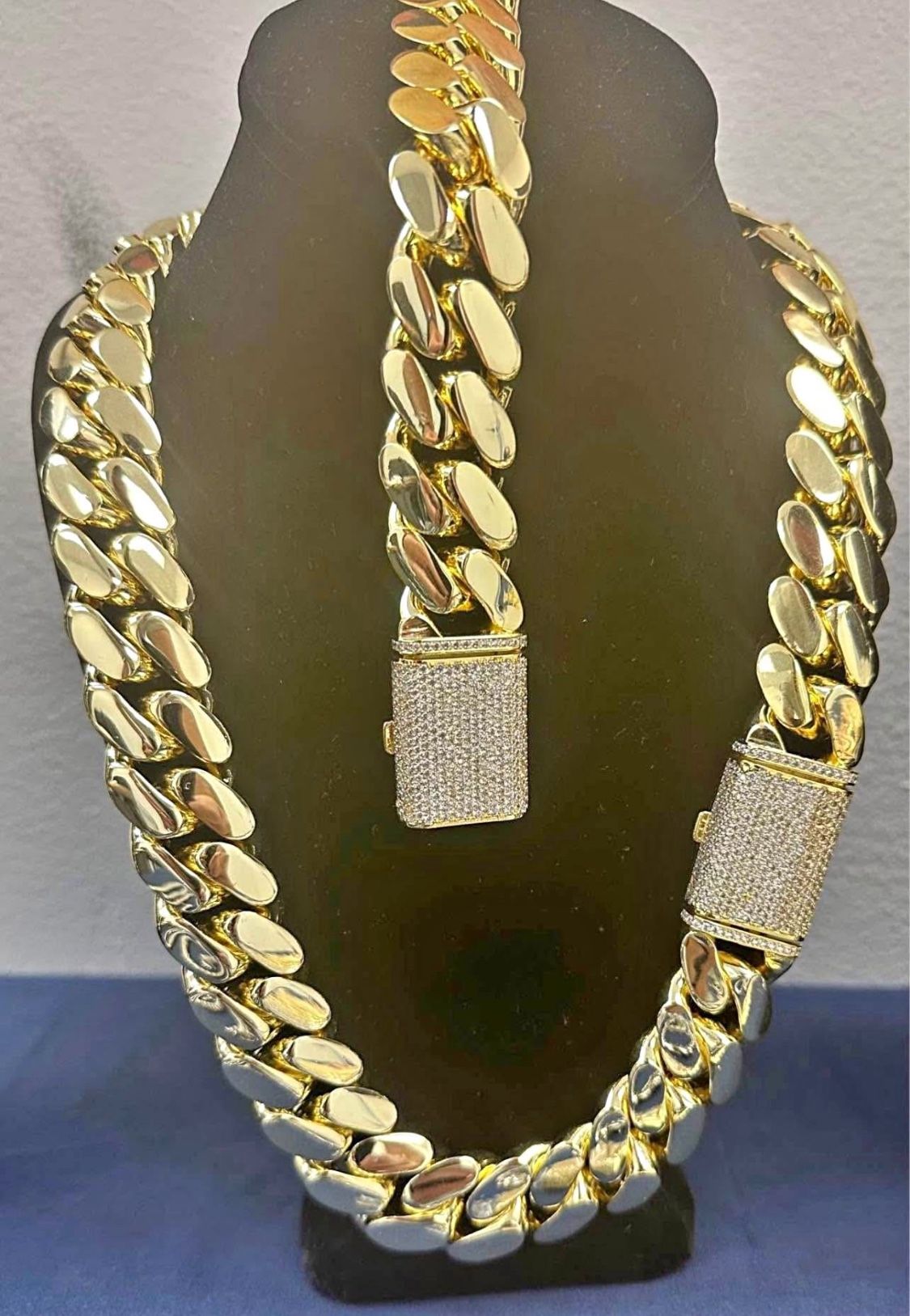 Miami Cuban Link Gold Plated Chain Heavy High Quality Regular Lock
