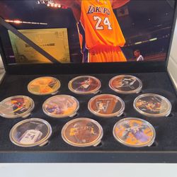 Kobe Bryant collection coin set with COA 24k plated