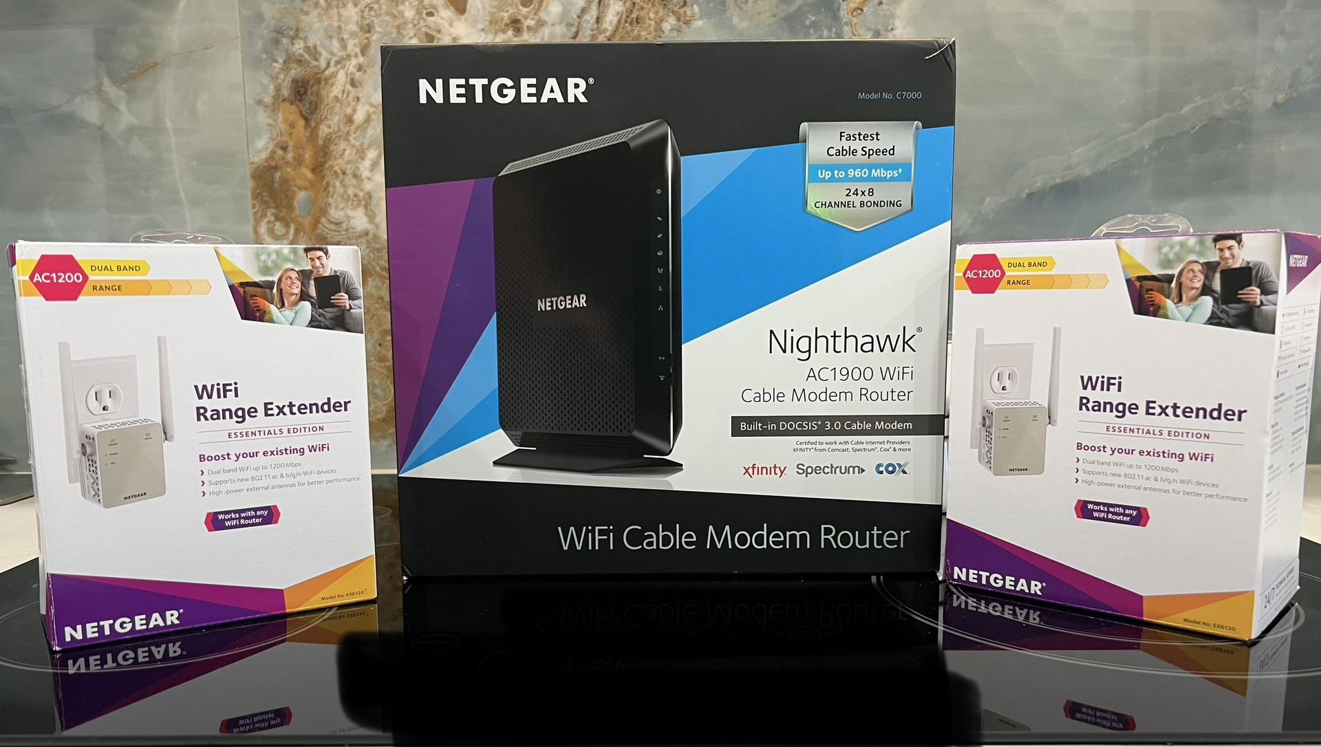 Wifi System Router And 2 Wifi Extender