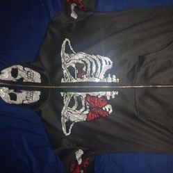 Skull rinestone hoodie