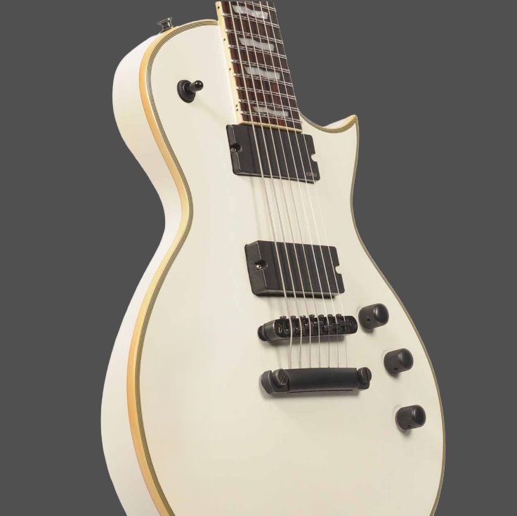 LTD EC-407 7-String Rare Olympic White – Mint w/ Binding + Case & Stand