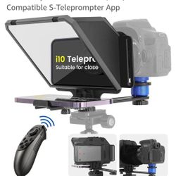 7.7 inch Phone Teleprompter Kit Bluetooth Remote Control and Tempered Optical Glass for Smartphone