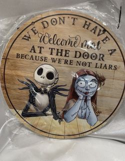 Nightmare Before Christmas Welcome Door Greeter Sign 