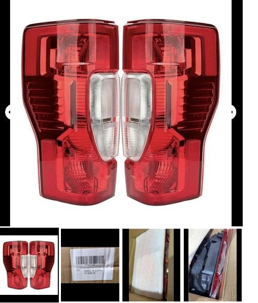 Pair 2020-2022 Ford F250 F350 F450 Tail Light Assembly - Halogen Rear Tail Lamp, w/Blind Spot, w/o Bulbs, Left Driver Side & Right Passenger Side