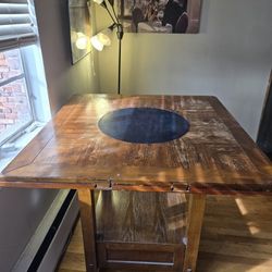 Free - High Top Table With Expandable Edges And Spinning Center Server Plate 