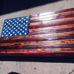 Custom Made Wooden Flags