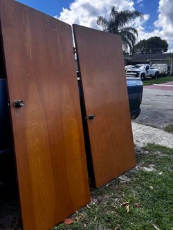 3 Solid Wood Doors-2 32”x80”H- 36”Lx80”H $150 Each
