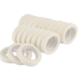Masking Tape 1 inch, 20 Pack General Purpose Beige White Masking Tape, 1 inch x 55 Yards x 20 Rolls (1100 Total Yards)