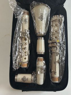 18 Key G Tone White Clarinet Instrument - New High Quality