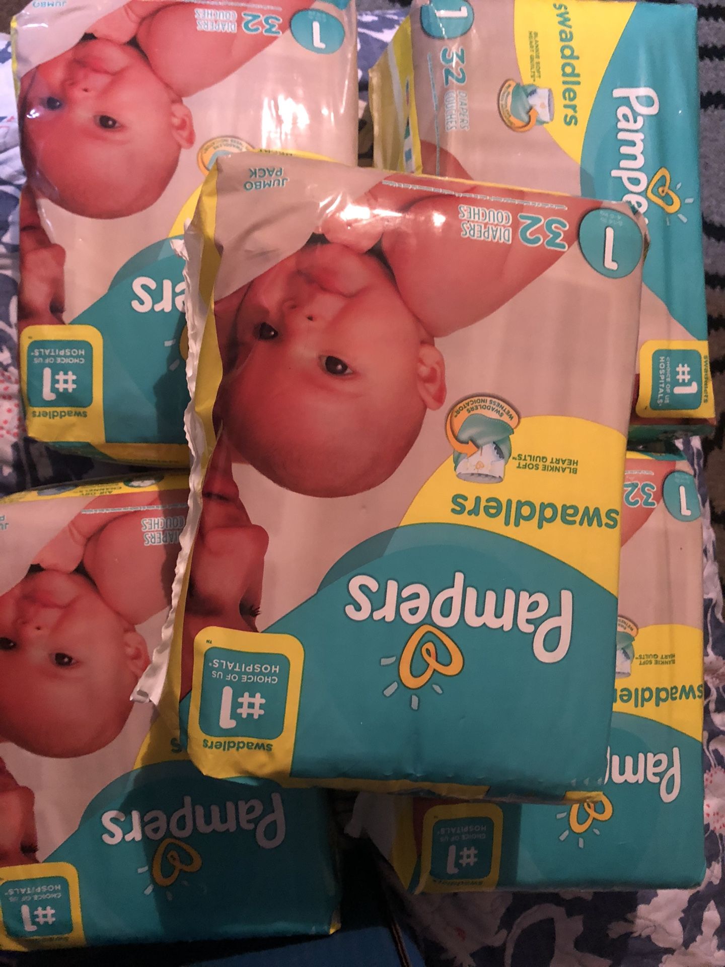 Pampers (size 1) & Huggies (size3) $6 a pack