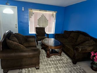 Wood brown Couch!