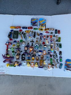 Large Mixed Toy Lot Figures and Hot Wheels