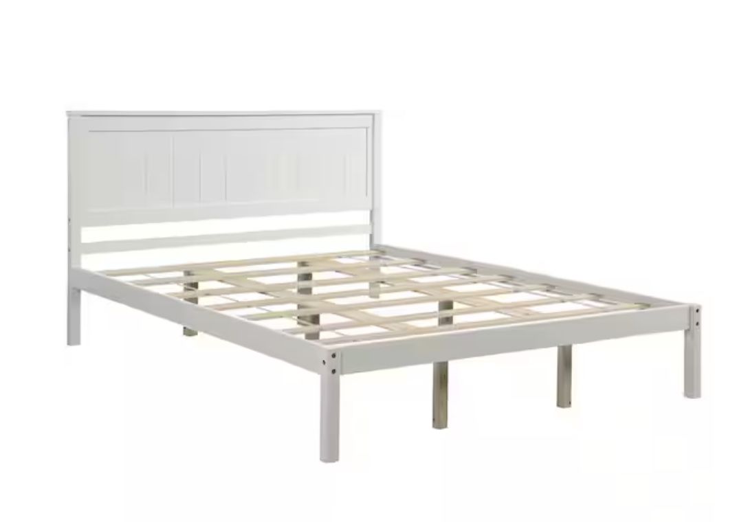 Queen Size White Bed Frame With Headboard