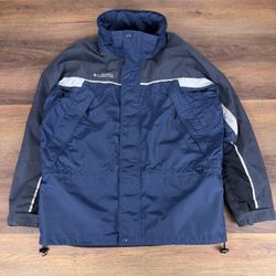 Vintage Columbia Jacket Mens L Navy Gray Y2K Gorpcore