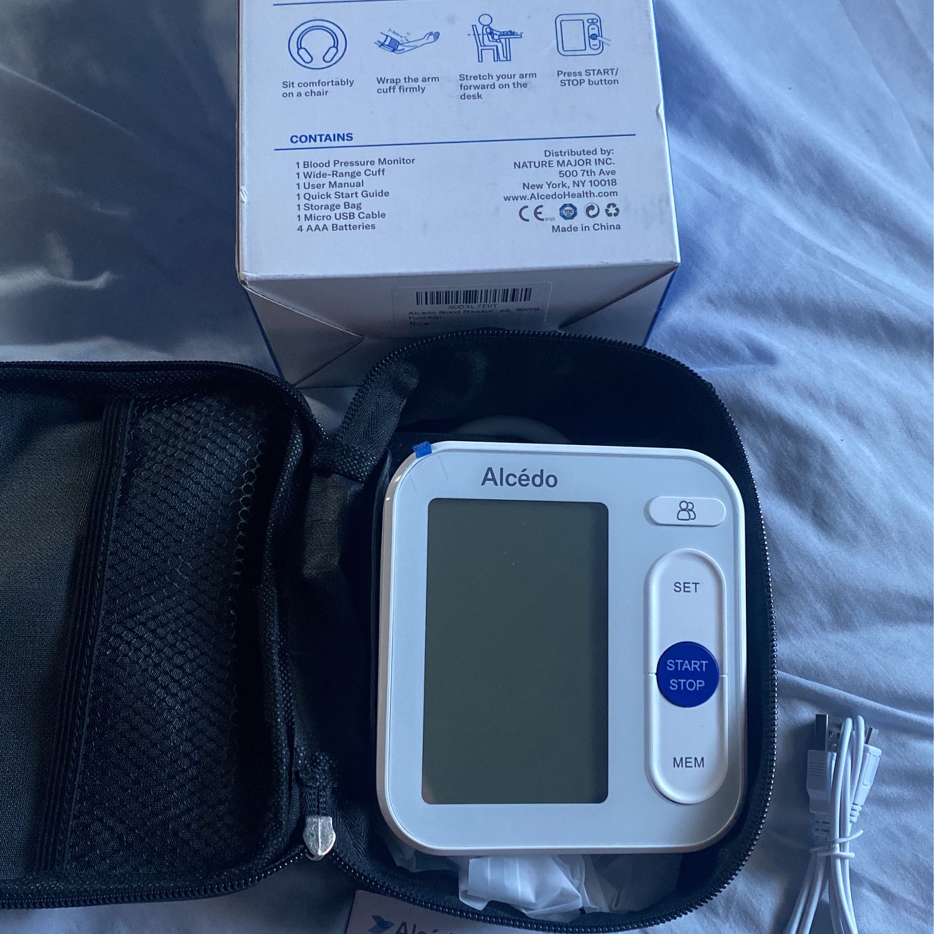 Blood Pressure Monitor Upper Arm Auto Digital BP Machine Wide Range Alcedo  - NEW