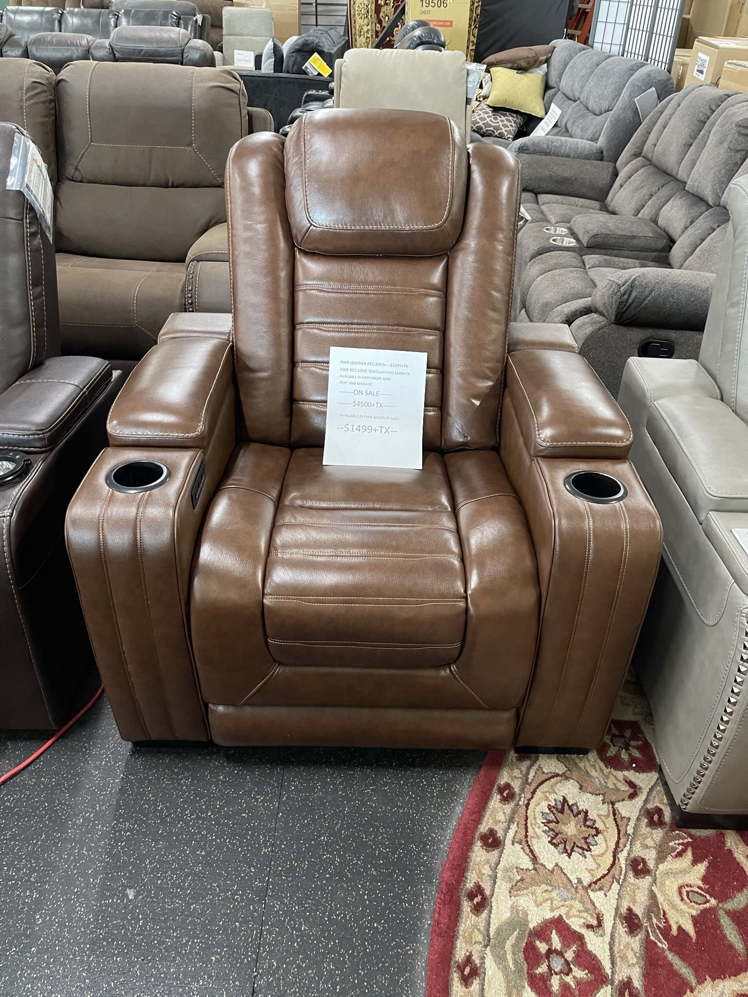Leather Power Recliner On Sale