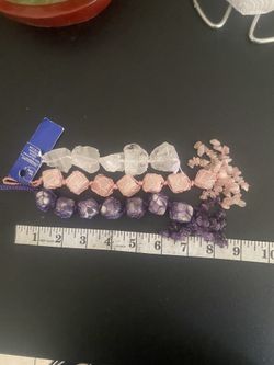 Rose quartz, Amethyst, clear quartz
