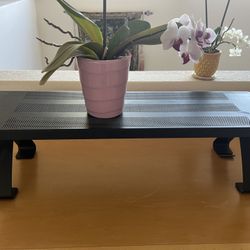 Decorative shelf - Black metal and wood